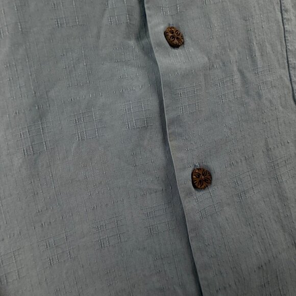 Tommy Bahama Sails Call Hula Girl Embroidered Hawaiian Shirt Blue 2XL Silk Adult - Picture 13 of 16